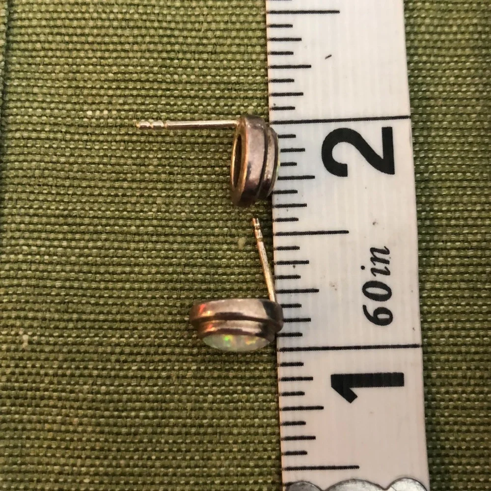 Sterling Silver Opal Earrings Posts (No Backs) - Picture 7 of 17